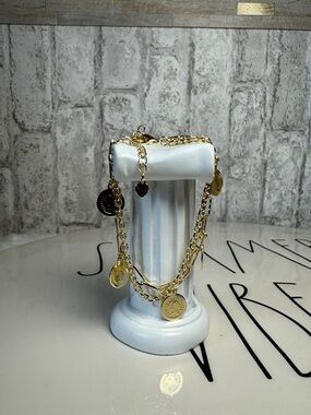 Gold Coin Charm Layered bracelet  - Women Jewelry